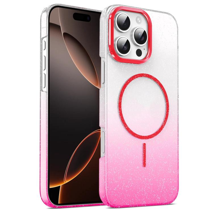 Gold Diamond Glitter Gradient MagSafe Shockproof Phone Case, For iPhone 17e / 16e, For iPhone 16 Pro Max, For iPhone 16 Pro, For iPhone 16 Plus