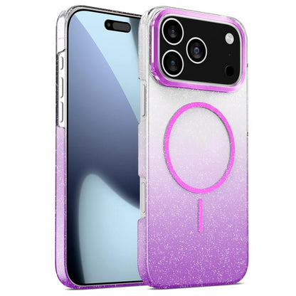 Gold Diamond Glitter Gradient MagSafe Shockproof Phone Case, For iPhone 17 Pro Max, For iPhone 17 Pro, For iPhone 17, For iPhone Air