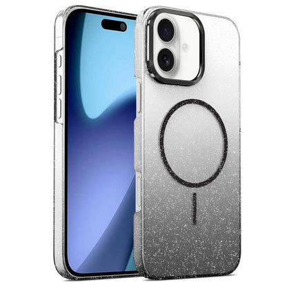 Gold Diamond Glitter Gradient MagSafe Shockproof Phone Case, For iPhone 17 Pro Max, For iPhone 17 Pro, For iPhone 17, For iPhone Air