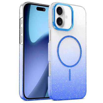 Gold Diamond Glitter Gradient MagSafe Shockproof Phone Case, For iPhone 17 Pro Max, For iPhone 17 Pro, For iPhone 17, For iPhone Air