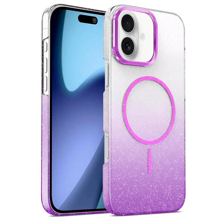 Gold Diamond Glitter Gradient MagSafe Shockproof Phone Case, For iPhone 17 Pro Max, For iPhone 17 Pro, For iPhone 17, For iPhone Air