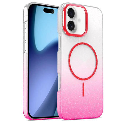Gold Diamond Glitter Gradient MagSafe Shockproof Phone Case, For iPhone 17 Pro Max, For iPhone 17 Pro, For iPhone 17, For iPhone Air