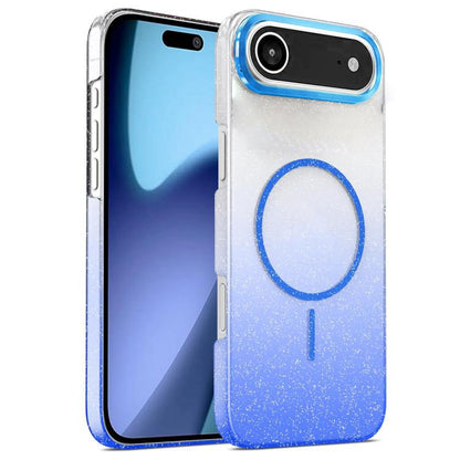 Gold Diamond Glitter Gradient MagSafe Shockproof Phone Case, For iPhone 17 Pro Max, For iPhone 17 Pro, For iPhone 17, For iPhone Air