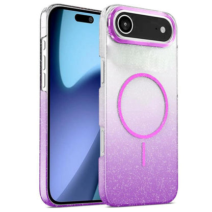 Gold Diamond Glitter Gradient MagSafe Shockproof Phone Case, For iPhone 17 Pro Max, For iPhone 17 Pro, For iPhone 17, For iPhone Air