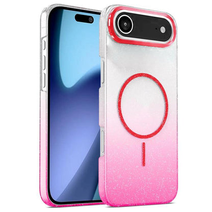 Gold Diamond Glitter Gradient MagSafe Shockproof Phone Case, For iPhone 17 Pro Max, For iPhone 17 Pro, For iPhone 17, For iPhone Air