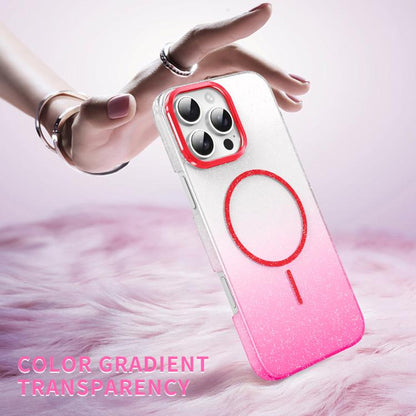 Gold Diamond Glitter Gradient MagSafe Shockproof Phone Case