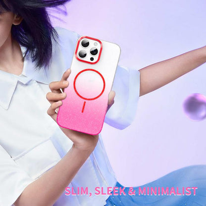 Gold Diamond Glitter Gradient MagSafe Shockproof Phone Case