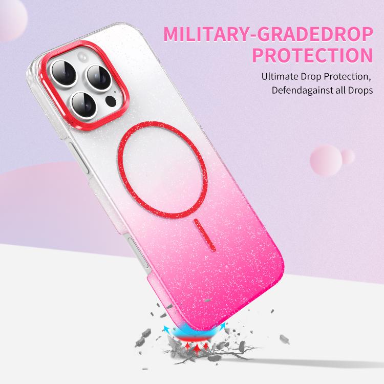 Gold Diamond Glitter Gradient MagSafe Shockproof Phone Case, For iPhone 14 Pro Max, For iPhone 13 Pro Max, For iPhone 13 Pro, For iPhone 13