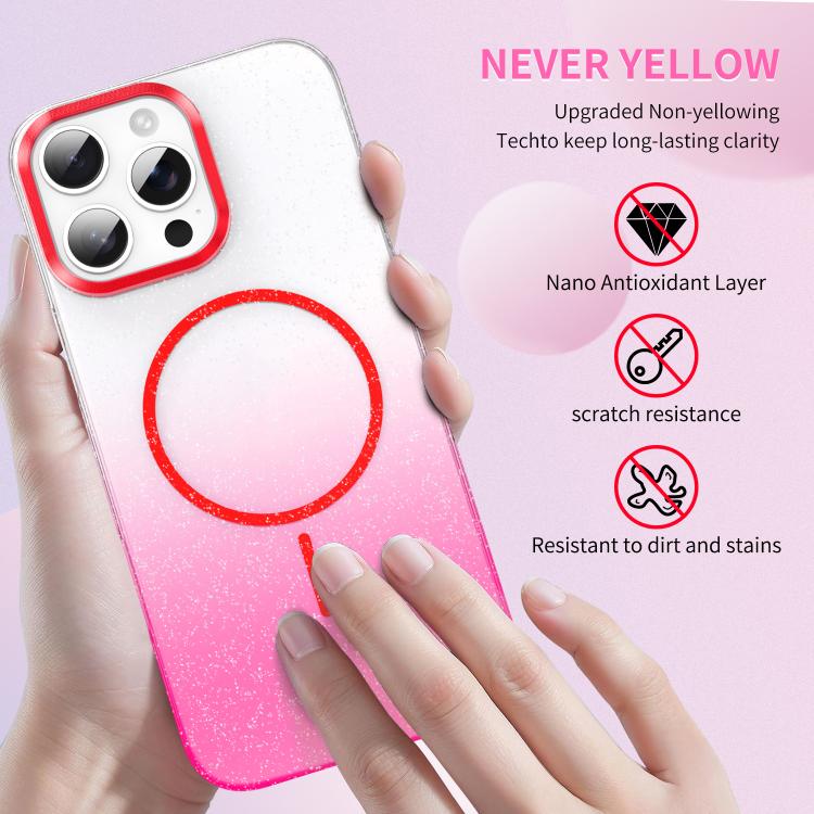 Gold Diamond Glitter Gradient MagSafe Shockproof Phone Case