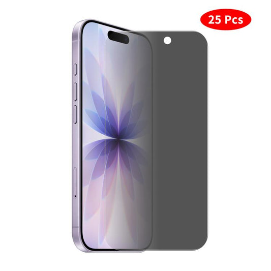 JUNSUNMAY 25pcs Privacy Screen Protector Tempered Glass Film, For iPhone 17 Pro Max, For iPhone 17 Pro, For iPhone 17, For iPhone Air, For iPhone 16 Pro Max, For iPhone 16 Pro, For iPhone 16 Plus, For iPhone 16, For iPhone 15 Pro Max, For iPhone 15 Pro...