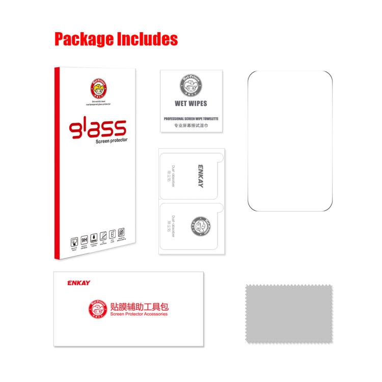 ENKAY Thickened Glue No White Edge 9H Big Arc Edge High Aluminum-silicon Tempered Glass Film, For iPhone Duo Outer Screen, For iPhone 18 Pro, For iPhone 18 Pro Max, For iPhone 17 Pro Max, For iPhone 17 Pro, For iPhone 17, For iPhone Air