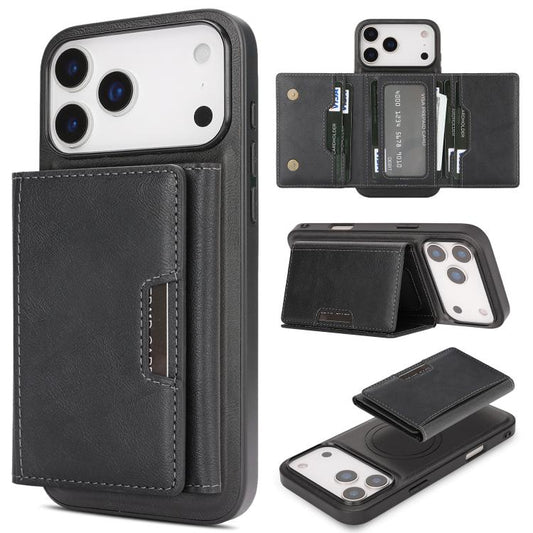 Kalebol Strong Magnetic MagSafe Tri-Fold Wallet Leather Phone Case, For iPhone 17 Pro Max, For iPhone 17 Pro, For iPhone 17, For iPhone 17 Air