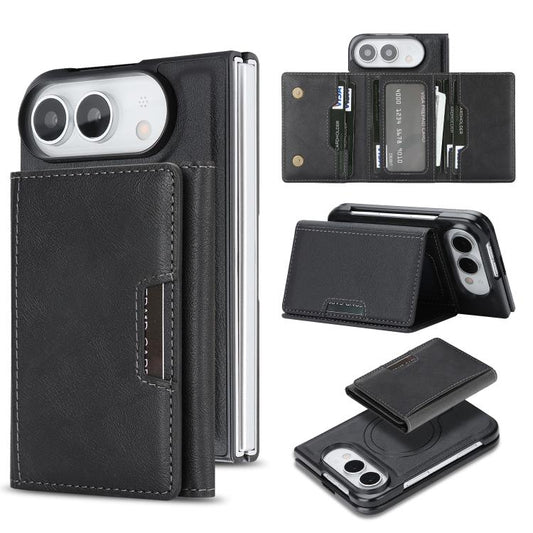 Kalebol Strong Magnetic MagSafe Tri-Fold Wallet Leather Phone Case, For iPhone Duo, For iPhone 18 Pro, For iPhone 18 Pro Max, For iPhone 17e / 16e