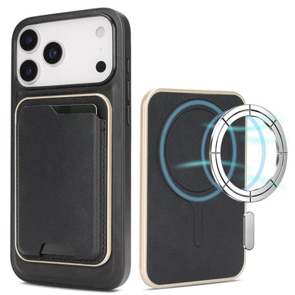 Kalebol Slim MagSafe Ring Magnetic Card Bag Leather Phone Case, For iPhone Duo, For iPhone 18 Pro, For iPhone 18 Pro Max, For iPhone 17 Pro Max