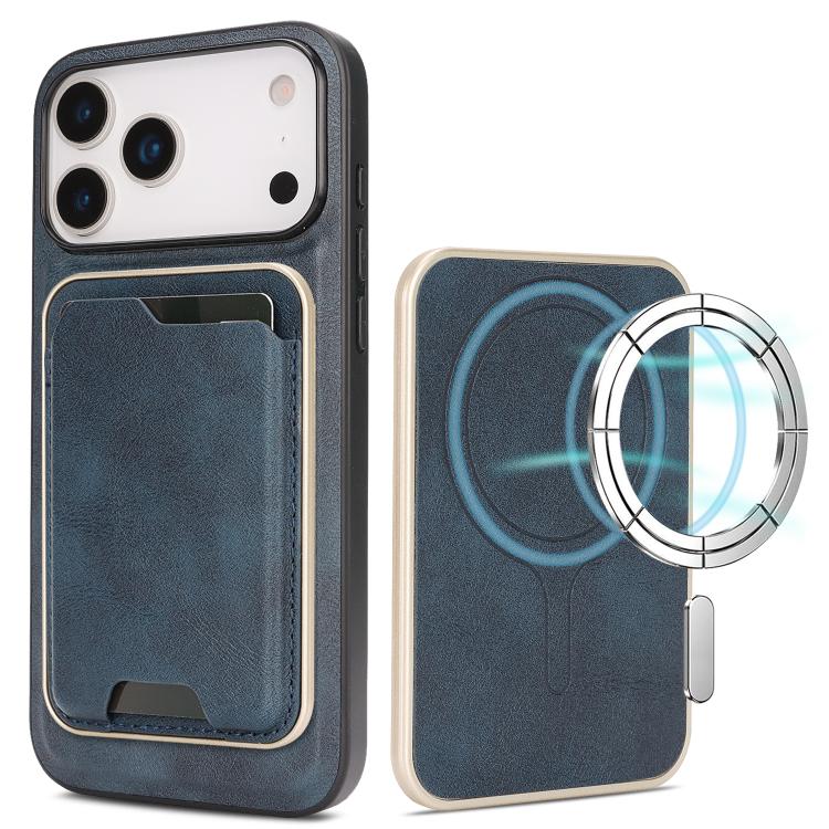 Kalebol Slim MagSafe Ring Magnetic Card Bag Leather Phone Case, For iPhone Duo, For iPhone 18 Pro, For iPhone 18 Pro Max, For iPhone 17 Pro Max