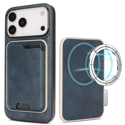 Kalebol Slim MagSafe Ring Magnetic Card Bag Leather Phone Case, For iPhone Duo, For iPhone 18 Pro, For iPhone 18 Pro Max, For iPhone 17 Pro Max