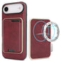 Kalebol Slim MagSafe Ring Magnetic Card Bag Leather Phone Case, For iPhone 17 Pro, For iPhone 17, For iPhone Air