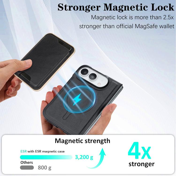 Kalebol Slim MagSafe Ring Magnetic Card Bag Leather Phone Case, For iPhone Duo, For iPhone 18 Pro, For iPhone 18 Pro Max, For iPhone 17 Pro Max