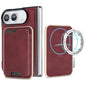 Kalebol Slim MagSafe Ring Magnetic Card Bag Leather Phone Case, For iPhone Duo, For iPhone 18 Pro, For iPhone 18 Pro Max, For iPhone 17 Pro Max