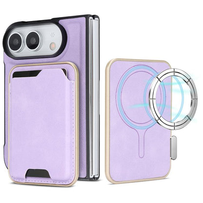 Kalebol Slim MagSafe Ring Magnetic Card Bag Leather Phone Case, For iPhone Duo, For iPhone 18 Pro, For iPhone 18 Pro Max, For iPhone 17 Pro Max