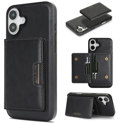 Kalebol Strong MagSafe Magnetic Two-Fold Card Bag Leather Phone Case, For iPhone 17 Pro Max, For iPhone 17 Pro, For iPhone 17, For iPhone Air