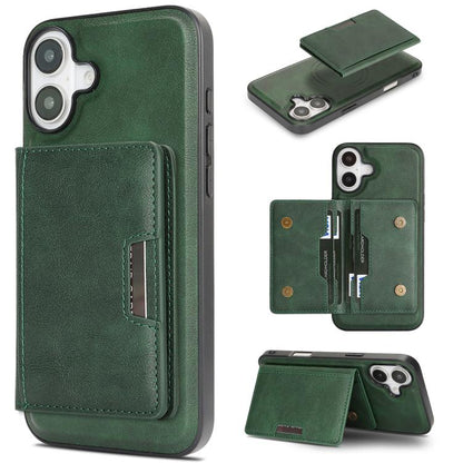 Kalebol Strong MagSafe Magnetic Two-Fold Card Bag Leather Phone Case, For iPhone 17 Pro Max, For iPhone 17 Pro, For iPhone 17, For iPhone Air