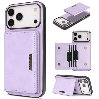 Kalebol Strong MagSafe Magnetic Two-Fold Card Bag Leather Phone Case, For iPhone Duo, For iPhone 18 Pro, For iPhone 18 Pro Max, For iPhone 17 Pro Max