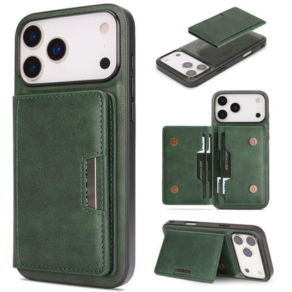 Kalebol Strong MagSafe Magnetic Two-Fold Card Bag Leather Phone Case, For iPhone Duo, For iPhone 18 Pro, For iPhone 18 Pro Max, For iPhone 17 Pro Max
