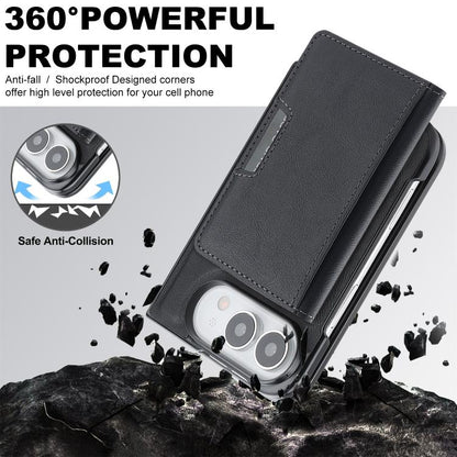 Kalebol Strong MagSafe Magnetic Two-Fold Card Bag Leather Phone Case, For iPhone Duo, For iPhone 18 Pro, For iPhone 18 Pro Max, For iPhone 17 Pro Max