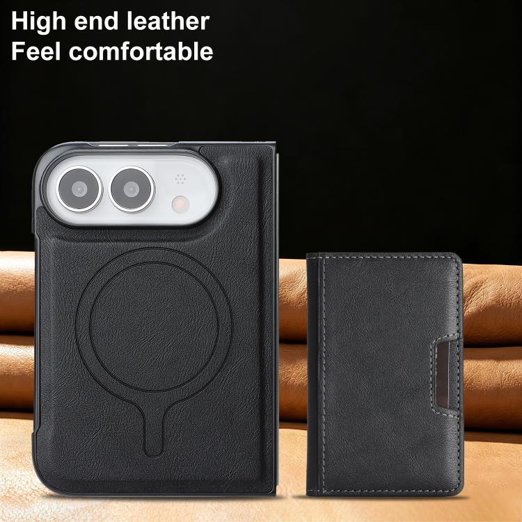Kalebol Strong MagSafe Magnetic Two-Fold Card Bag Leather Phone Case, For iPhone Duo, For iPhone 18 Pro, For iPhone 18 Pro Max, For iPhone 17 Pro Max