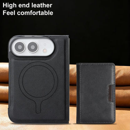 Kalebol Strong MagSafe Magnetic Two-Fold Card Bag Leather Phone Case, For iPhone Duo, For iPhone 18 Pro, For iPhone 18 Pro Max, For iPhone 17 Pro Max