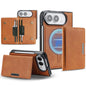 Kalebol Strong MagSafe Magnetic Two-Fold Card Bag Leather Phone Case, For iPhone Duo, For iPhone 18 Pro, For iPhone 18 Pro Max, For iPhone 17 Pro Max
