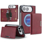 Kalebol Strong MagSafe Magnetic Two-Fold Card Bag Leather Phone Case, For iPhone Duo, For iPhone 18 Pro, For iPhone 18 Pro Max, For iPhone 17 Pro Max