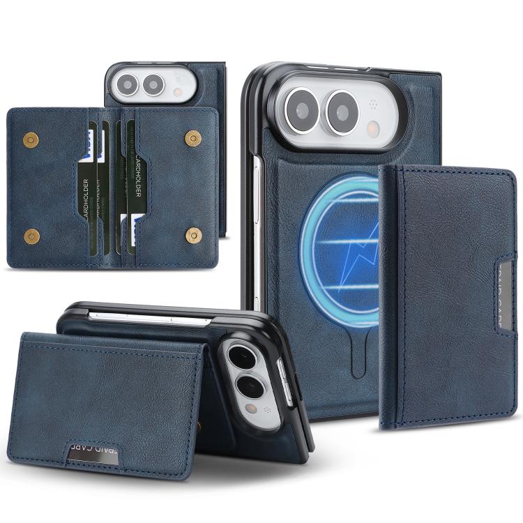 Kalebol Strong MagSafe Magnetic Two-Fold Card Bag Leather Phone Case, For iPhone Duo, For iPhone 18 Pro, For iPhone 18 Pro Max, For iPhone 17 Pro Max