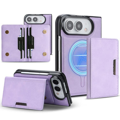 Kalebol Strong MagSafe Magnetic Two-Fold Card Bag Leather Phone Case, For iPhone Duo, For iPhone 18 Pro, For iPhone 18 Pro Max, For iPhone 17 Pro Max