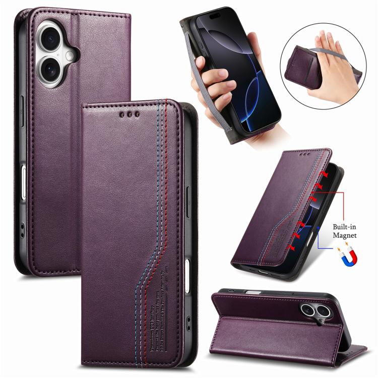 Elastic Wristband Magnetic Suction Leather Phone Case, For iPhone 18 Pro / 17 Pro, For iPhone 18 Pro Max / 17 Pro Max, For iPhone 17e / 16e, For iPhone 17, For iPhone Air, For iPhone 16 Pro Max