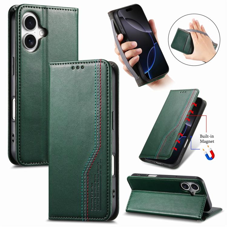 Elastic Wristband Magnetic Suction Leather Phone Case, For iPhone 18 Pro / 17 Pro, For iPhone 18 Pro Max / 17 Pro Max, For iPhone 17e / 16e, For iPhone 17, For iPhone Air, For iPhone 16 Pro Max