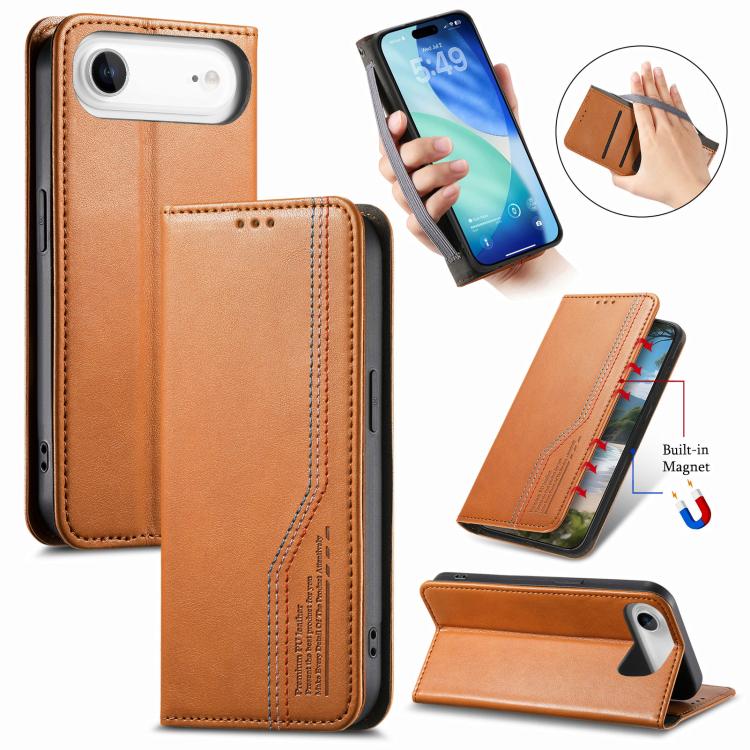 Elastic Wristband Magnetic Suction Leather Phone Case, For iPhone 18 Pro / 17 Pro, For iPhone 18 Pro Max / 17 Pro Max, For iPhone 17e / 16e, For iPhone 17, For iPhone Air, For iPhone 16 Pro Max