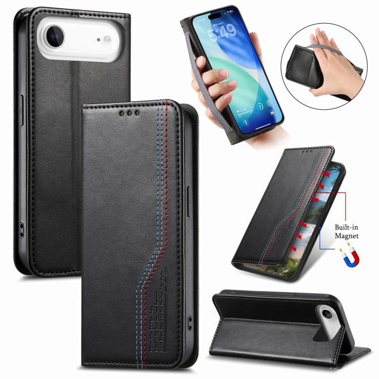 Elastic Wristband Magnetic Suction Leather Phone Case, For iPhone 18 Pro / 17 Pro, For iPhone 18 Pro Max / 17 Pro Max, For iPhone 17e / 16e, For iPhone 17, For iPhone Air, For iPhone 16 Pro Max
