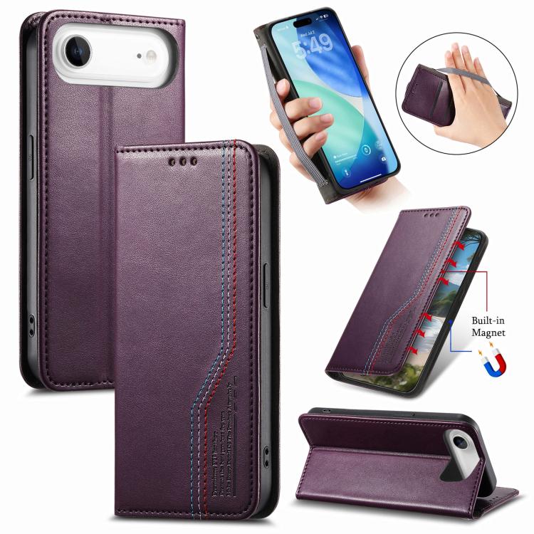 Elastic Wristband Magnetic Suction Leather Phone Case, For iPhone 18 Pro / 17 Pro, For iPhone 18 Pro Max / 17 Pro Max, For iPhone 17e / 16e, For iPhone 17, For iPhone Air, For iPhone 16 Pro Max