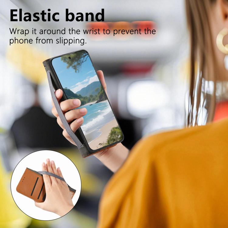 Elastic Wristband Magnetic Suction Leather Phone Case, For iPhone 18 Pro / 17 Pro, For iPhone 18 Pro Max / 17 Pro Max, For iPhone 17e / 16e, For iPhone 17, For iPhone Air, For iPhone 16 Pro Max