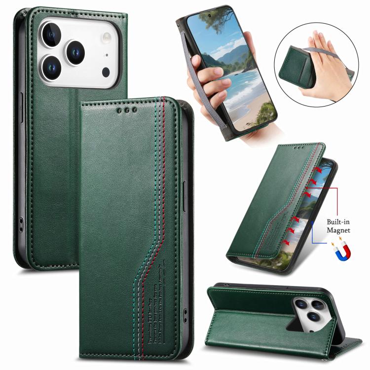 Elastic Wristband Magnetic Suction Leather Phone Case, For iPhone 18 Pro / 17 Pro, For iPhone 18 Pro Max / 17 Pro Max, For iPhone 17e / 16e, For iPhone 17, For iPhone Air, For iPhone 16 Pro Max