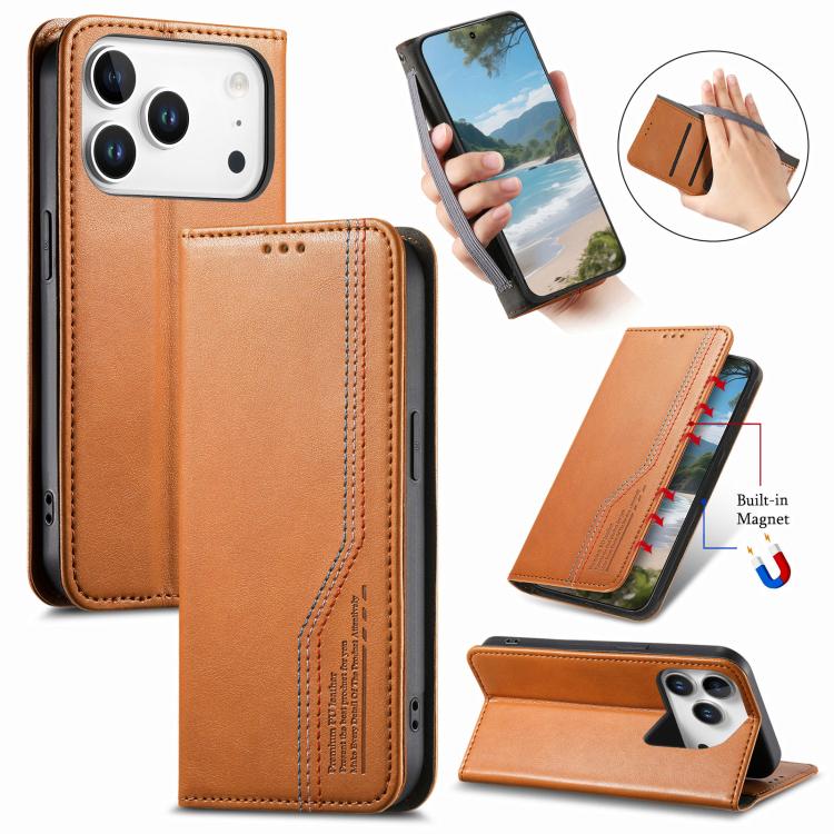 Elastic Wristband Magnetic Suction Leather Phone Case, For iPhone 18 Pro / 17 Pro, For iPhone 18 Pro Max / 17 Pro Max, For iPhone 17e / 16e, For iPhone 17, For iPhone Air, For iPhone 16 Pro Max
