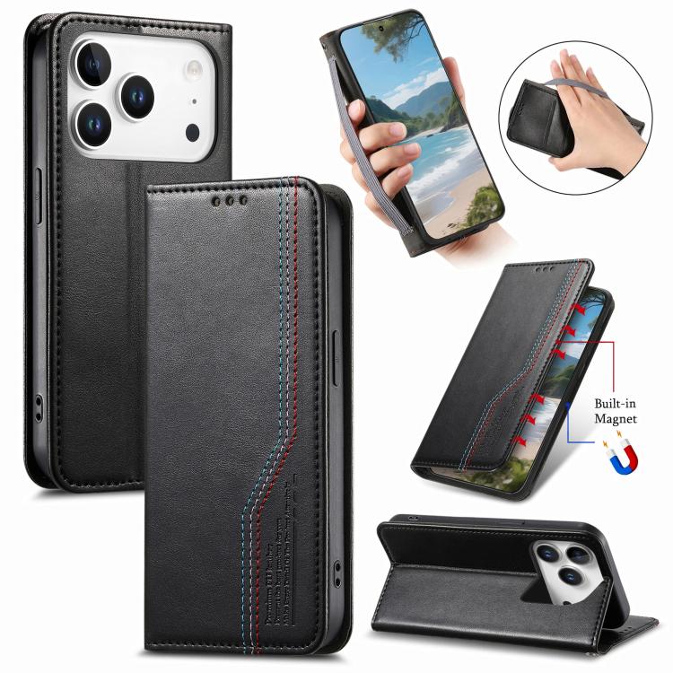 Elastic Wristband Magnetic Suction Leather Phone Case, For iPhone 18 Pro / 17 Pro, For iPhone 18 Pro Max / 17 Pro Max, For iPhone 17e / 16e, For iPhone 17, For iPhone Air, For iPhone 16 Pro Max