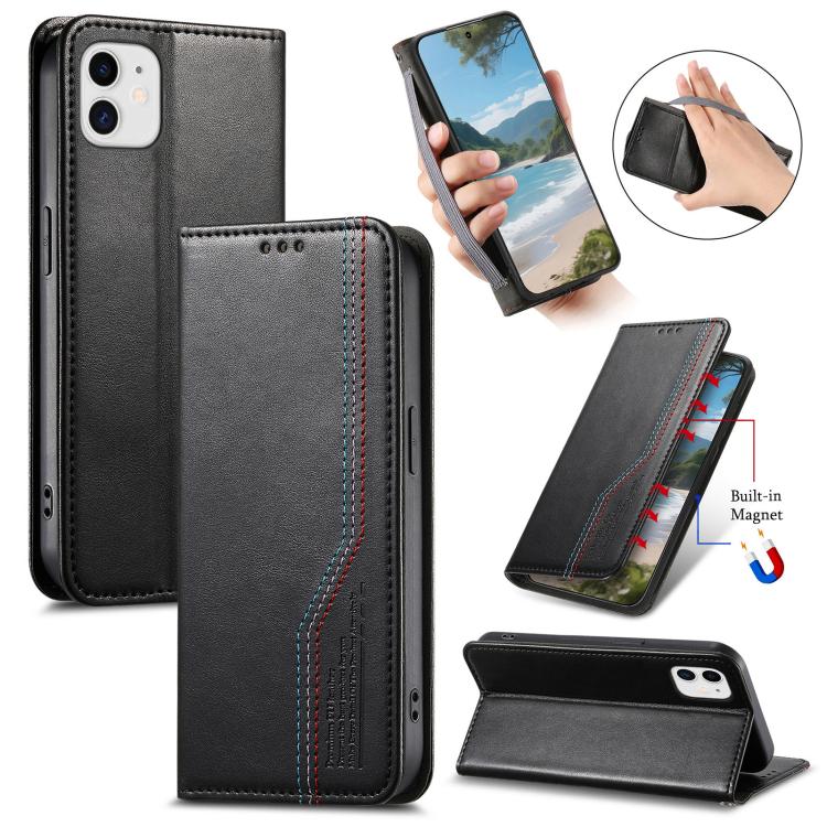 Elastic Wristband Magnetic Suction Leather Phone Case, For iPhone 13 Pro, For iPhone 13, For iPhone 12 / 12 Pro, For iPhone 12 Pro Max