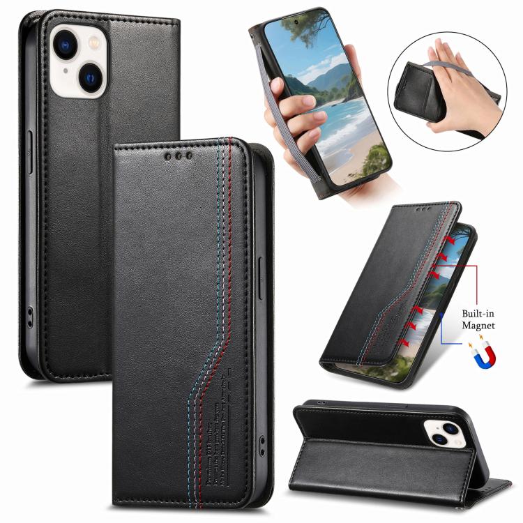 Elastic Wristband Magnetic Suction Leather Phone Case, For iPhone 15, For iPhone 14 Plus, For iPhone 14, For iPhone 14 Pro, For iPhone 14 Pro Max, For iPhone 13 Pro Max