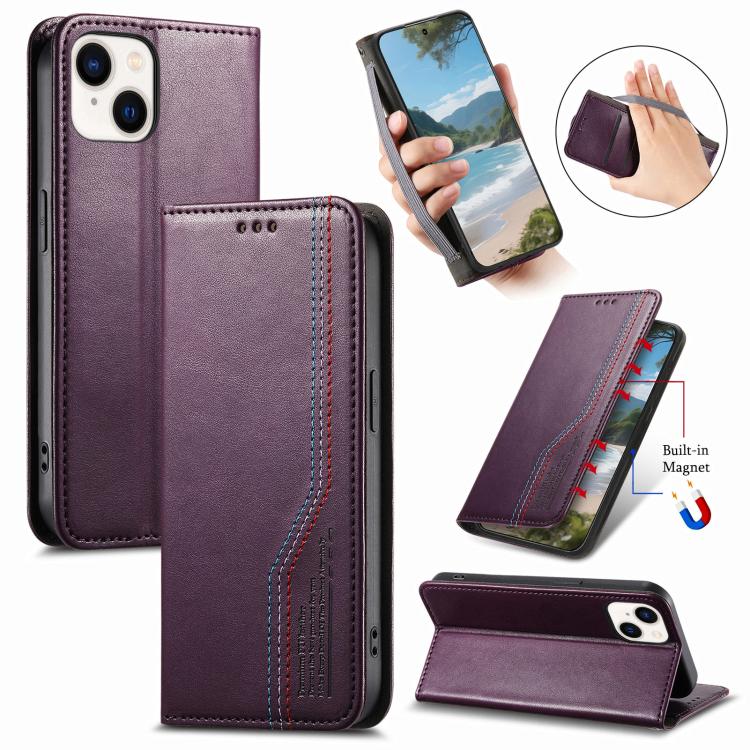 Elastic Wristband Magnetic Suction Leather Phone Case, For iPhone 16 Pro, For iPhone 16 Plus, For iPhone 16, For iPhone 15 Pro Max, For iPhone 15 Pro, For iPhone 15 Plus