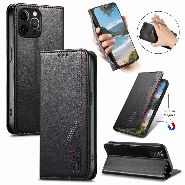 Elastic Wristband Magnetic Suction Leather Phone Case, For iPhone 16 Pro, For iPhone 16 Plus, For iPhone 16, For iPhone 15 Pro Max, For iPhone 15 Pro, For iPhone 15 Plus