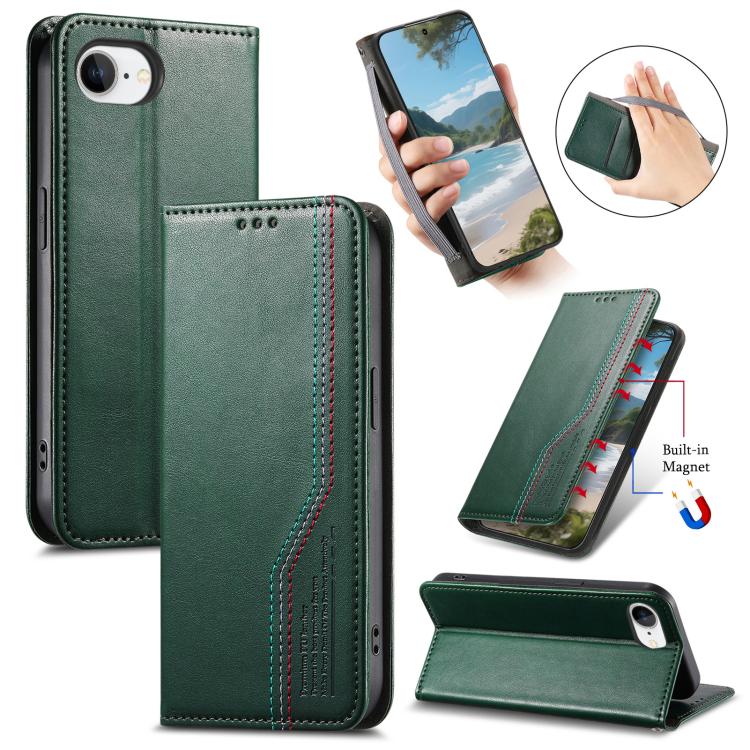 Elastic Wristband Magnetic Suction Leather Phone Case, For iPhone 18 Pro / 17 Pro, For iPhone 18 Pro Max / 17 Pro Max, For iPhone 17e / 16e, For iPhone 17, For iPhone Air, For iPhone 16 Pro Max