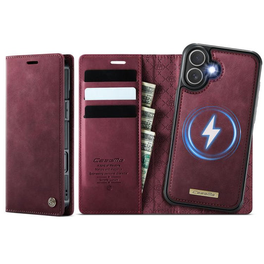 CaseMe C49 MagSafe RFID Blocking Detachable Wallet Leather Phone Case, For iPhone 16, For iPhone 15 Pro Max, For iPhone 15 Pro, For iPhone 15 Plus /14 Plus